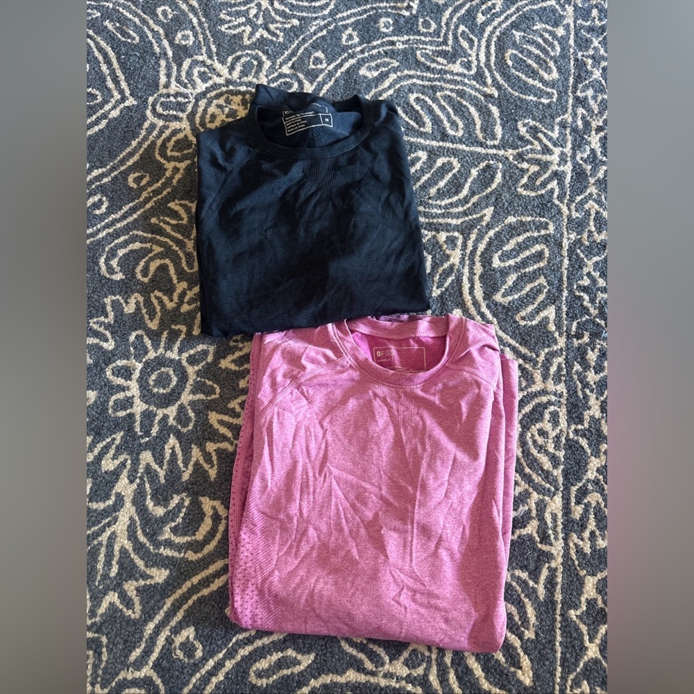 Figs Black and Pink Long Sleeve Tees